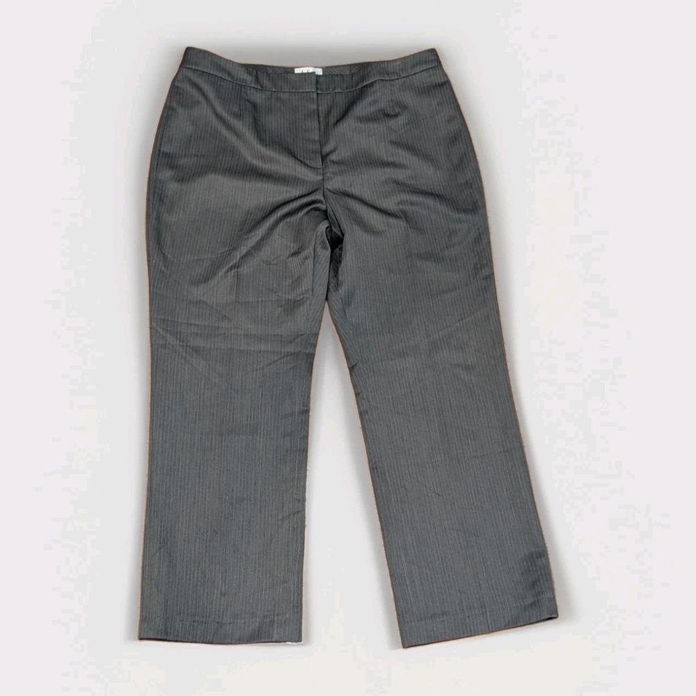 Quiet Luxury Pinstripe Wide Leg Career Pants 14 Le Suit Office Trousers